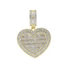 Auf Lager Iced Out Bling Damen Schmuck 5A Weißer Zirkonia Herzanhänger Halskette Mit Tennis Box Chain