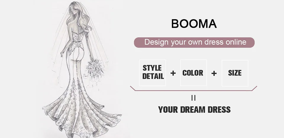 Booma Short Wedding Party Dresses Short Puff Sleeves A-Line Brides Prom Dress for Women Above Knee Bridals Gown Customized