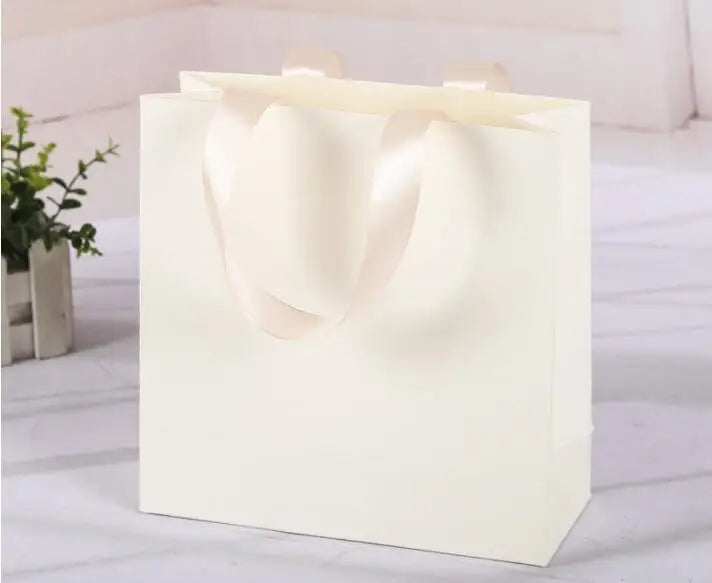 100pcs Custom LOGO Shopping bags High quality thick Paper Tote bags  for  Jewelry bag