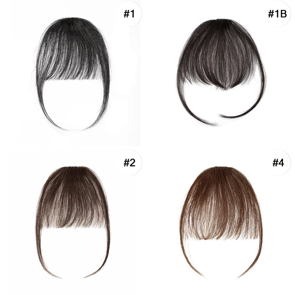 S-noilite 3g Air Bangs Perücke Menschliches Haar Natürliches Schwarzbraun Dünnes Unsichtbares Falsches Haarteil Clip-In Pony Echthaarverlängerung für Frauen