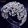 YouLaPan Luxury Bridal Hair Tiara Rhinestone Headband Handmade Wedding Hair Accessories Women Headdress Pageant Headpiece HP398