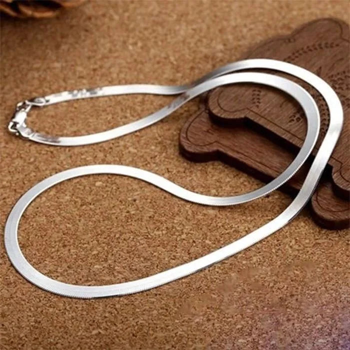 925 Sterling Silber feine 4MM Kettengliederhalskette für Damen und Herren Luxus Hochzeit Party Schmuck Festtagsgeschenke