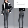 Thermal Winter Thick Fleece High-waist Warm Skinny Jeans Thick Women Stretch Button Pencil Pants Mom Casual Velvet Jeans