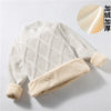 boys Plus velvet Warm turtleneck sweater Pullovers plush inside Thicken sweaters girls Winter Autumn Knitted Loose jacket 2-10Y