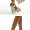 Eilyken Super High Peep Toe Gladiatoren-Wedges Sandalen Damen Bedeckte Ferse Plateau Mode Sommerschuhe Größe 35-42