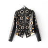 Lautaro Runway Cut Out Short Faux Leather Jacket Golden Rivet Cool Stylish Designer Clothes Women European American Fashion 2022