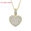 Auf Lager Iced Out Bling Damen Schmuck 5A Weißer Zirkonia Herzanhänger Halskette Mit Tennis Box Chain