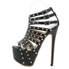 2024 New Summer Platform High Heels Sandals Women Sexy Peep Toe Pumps Fashion Rivet Decoration Ladies Party Pole Dance Shoes