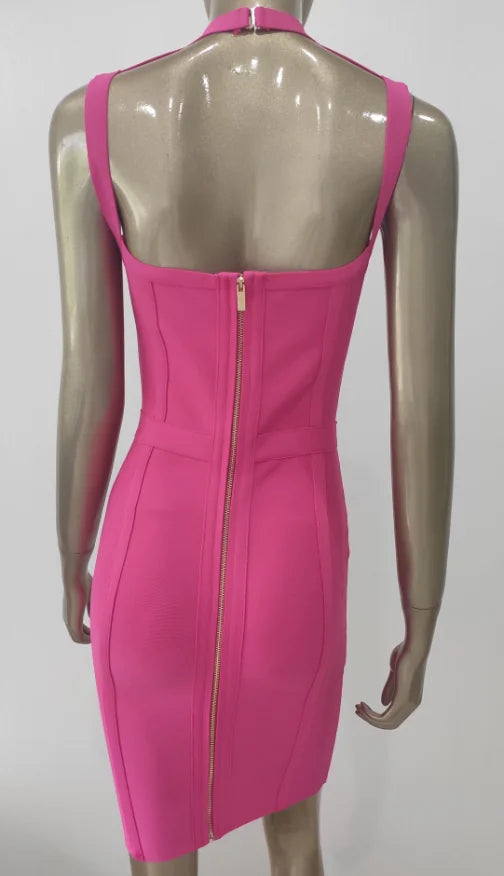 Neu eingetroffen Sommerstil sexy Cut-Out-Kleid mit Knöpfen und elastischem Verband, Designer-Abendpartykleid für Prominente 2022, Vestidos