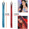 Shiny Sparkle Hair Tinsel 150PC/120cm Thin Colorful Rainbow Silk Hair Extensions Dazzles Women Hippie for Braiding Headdress