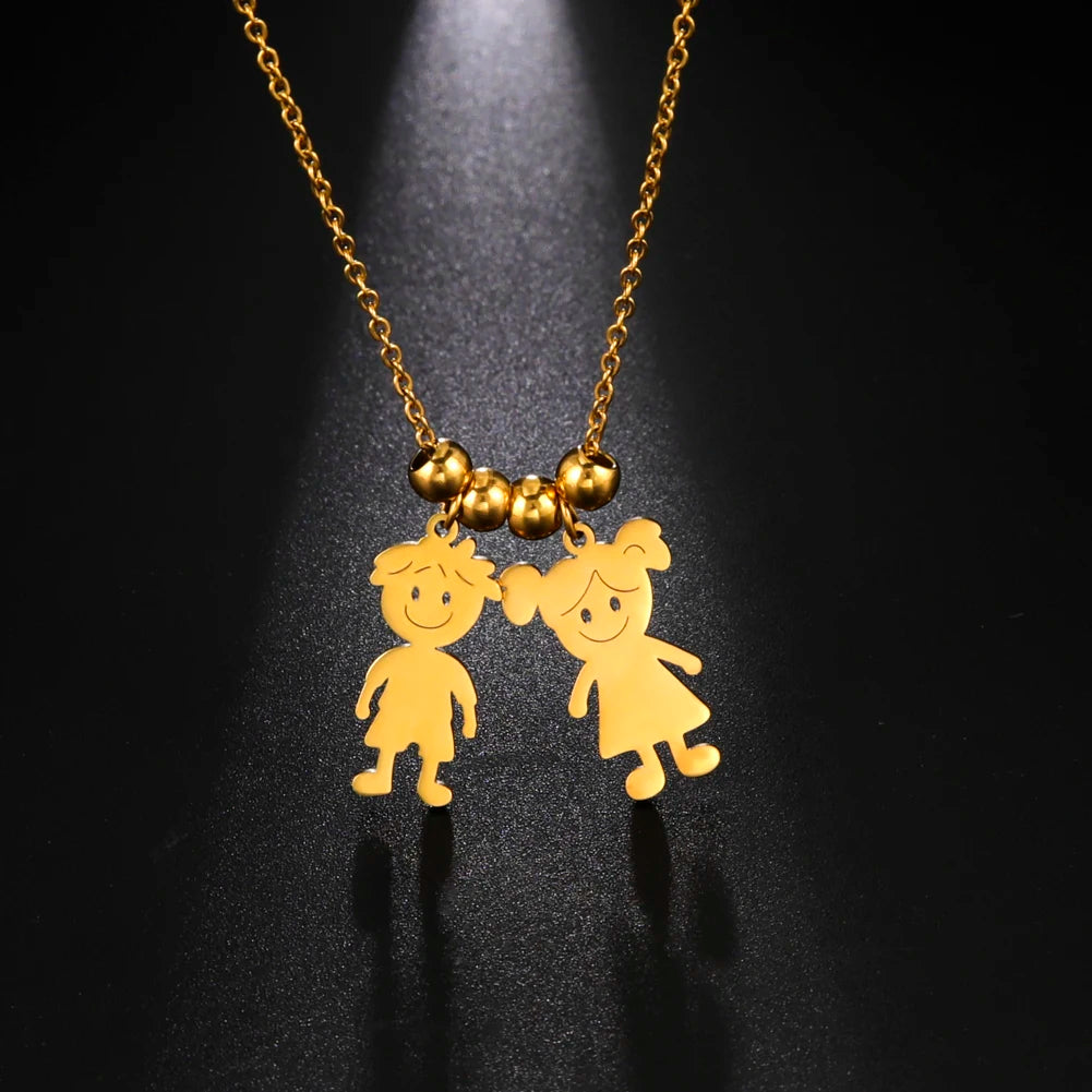 Couple Friend Personalized Necklace Custom Chain Name Mother Father Family Gift For Women Men Stainless Steel Pendant Jewelry