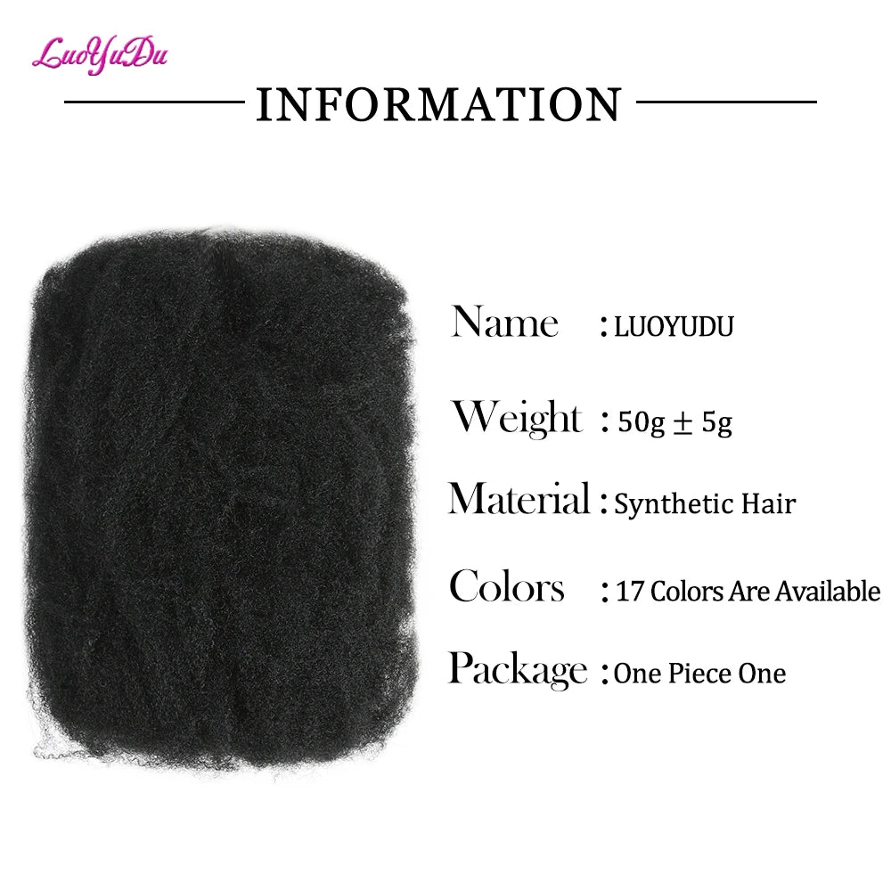 Afro kinky Curly Synthetic Braiding Hair Extensions For DIY Good Omens Cosplay 10 Inch 50g/pcs For Dreadlocks Twist Braids Hair
