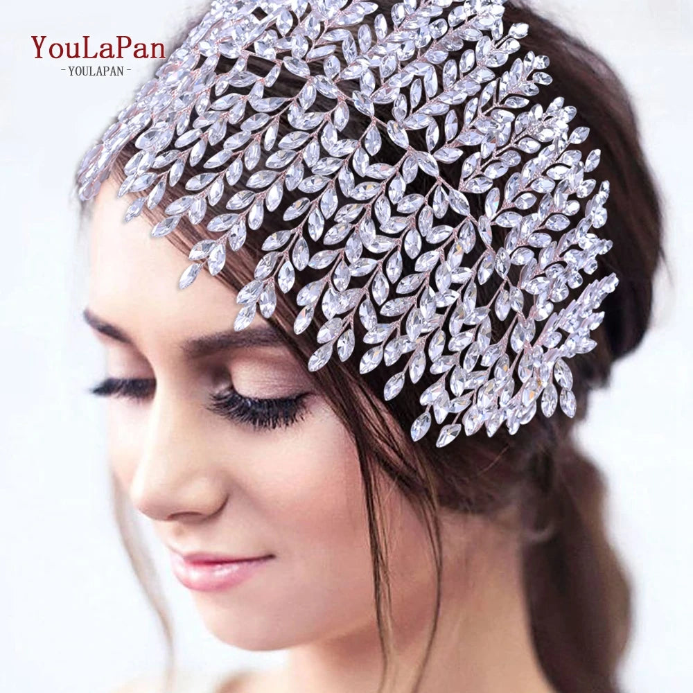 YouLaPan HP238 Bridal Crown Wedding Tiaras and Crown Bridal Tiara Luxury Hair Wedding Accessories Boho Wedding Headband Headwear