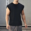 New Men O-neck Tank Top Pure Color Cotton Summer Vest Gym Muscle Bodybuilding Streetwear Sleeveless Shirt Workout Fitness Sport