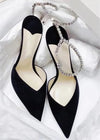 Luxury Crystal Sequined Women Pumps Elegant Thin High heels Spring Summer Fashion Chains Party Shoes Sexy Wedding Bridal Shoes