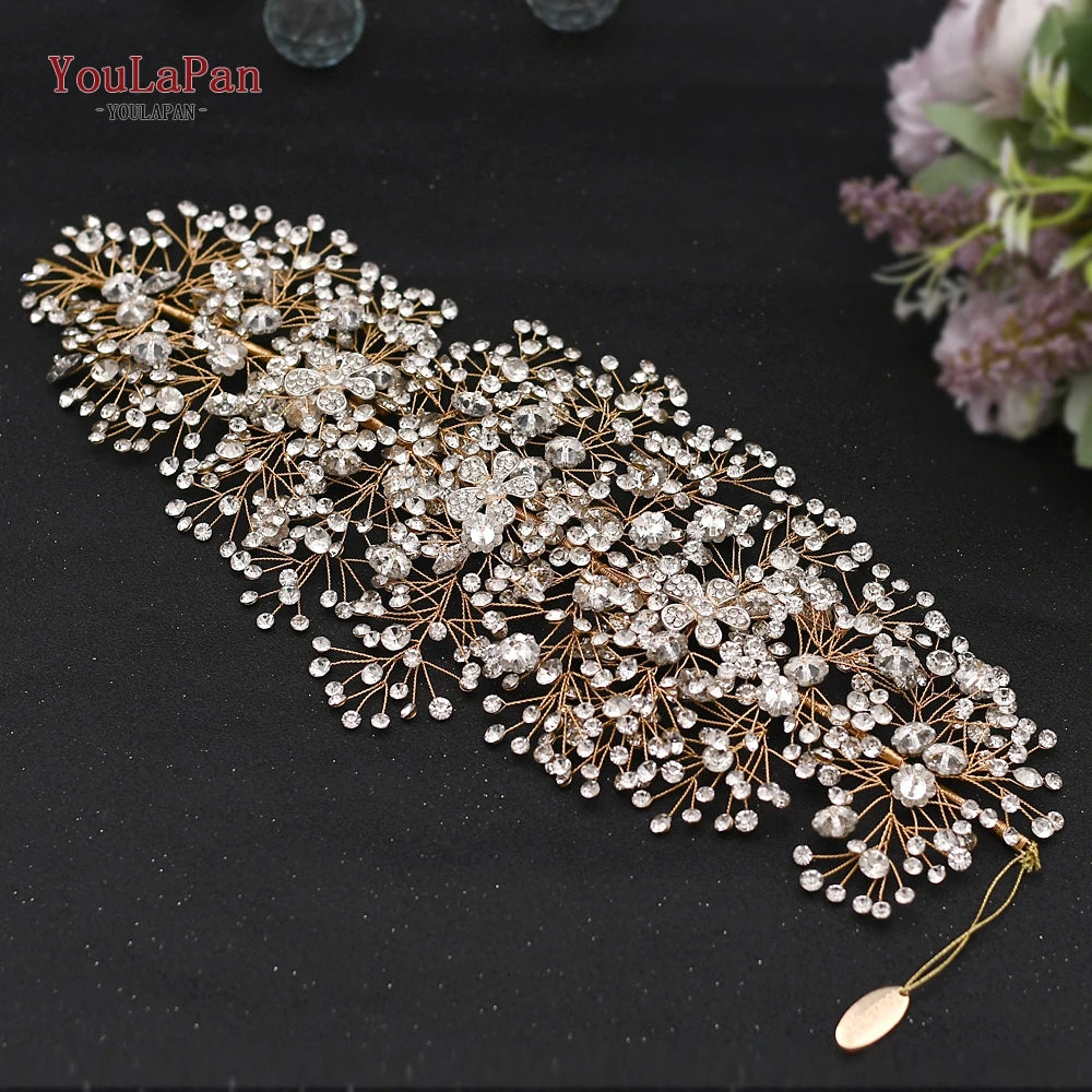 YouLaPan HP238 Bridal Crown Wedding Tiaras and Crown Bridal Tiara Luxury Hair Wedding Accessories Boho Wedding Headband Headwear