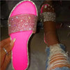 Glitter Slippers Women Summer Sandals 2023 Fashion Bling Female Candy Color Flip Flops Beach Diamond Flat Shoes Outdoor Sandals