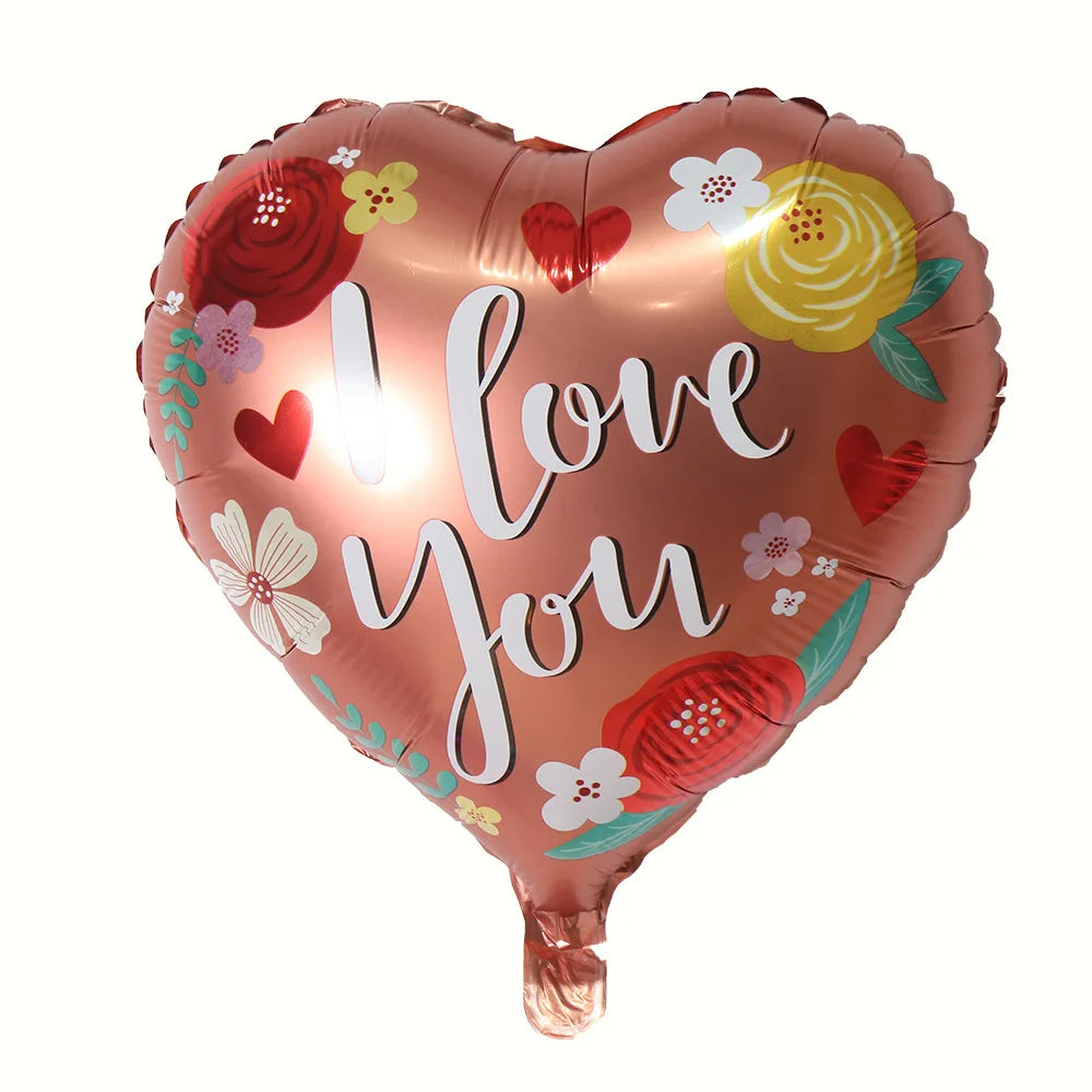 10 Stück 18 Zoll Valentinstags-Heliumballons, „I Love You“ Herzfolienballon, Romantische Hochzeits-Valentinstags-Partydekorationen