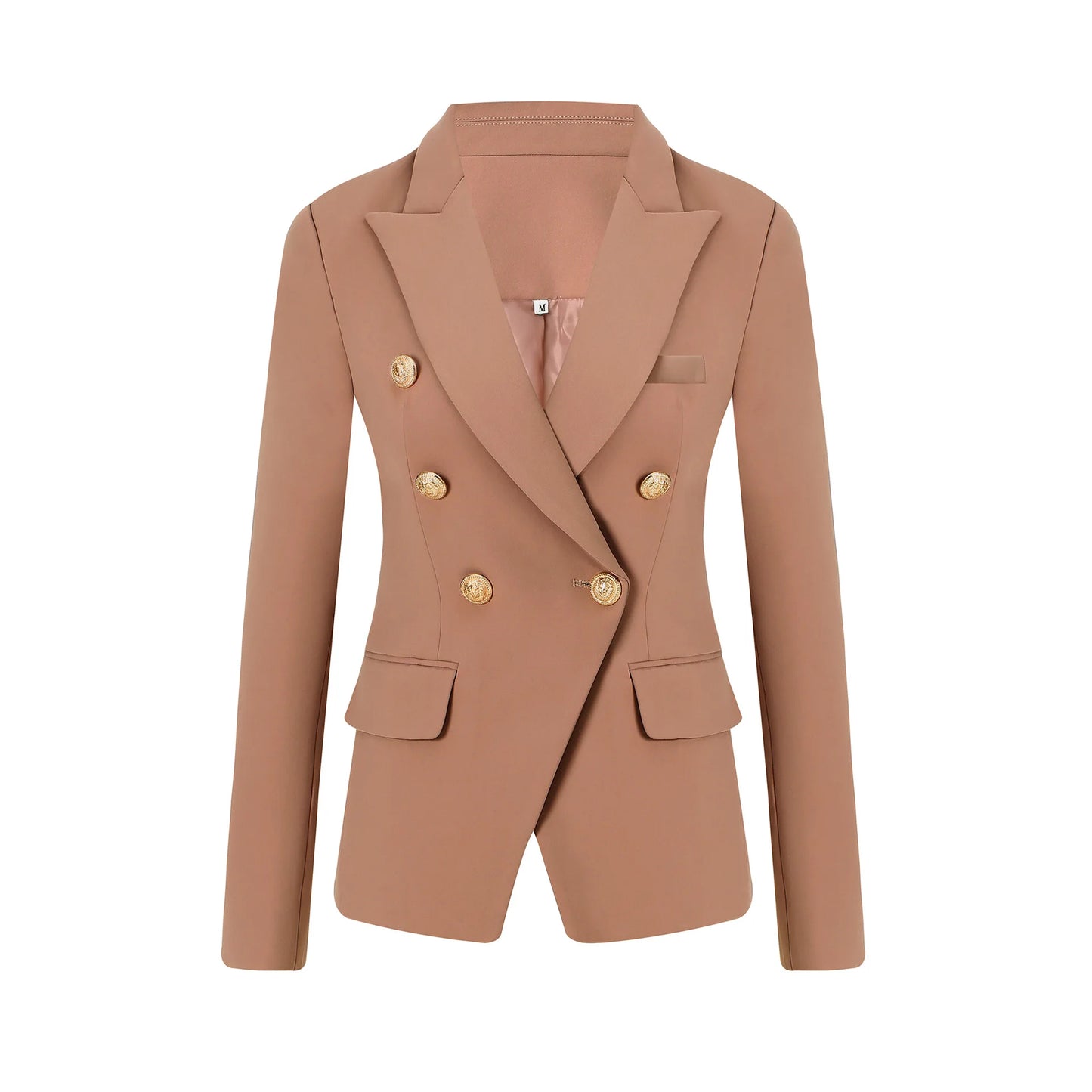 HARLEYFASHION Europäisch Amerikanisch 2021 Frühling Herbst Slim Doppelreiher Damen Blazer OL Unifarbener Hochwertiger Anzug Blazer XXL