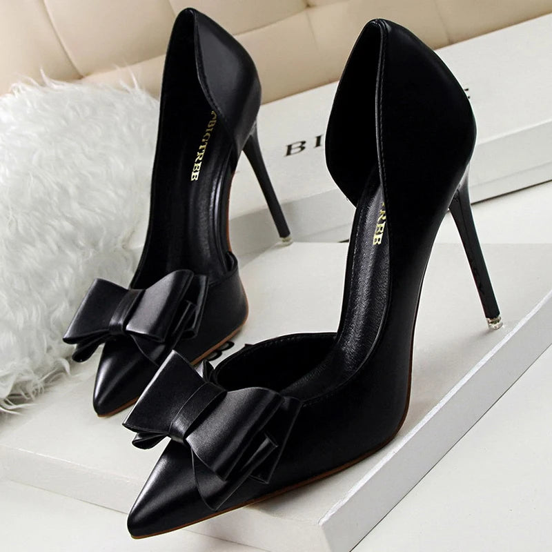 BIGTREE Shoes Bow-knot Woman Pumps Stiletto 10.5 Cm Women Basic Pump Pointed Toe Classic Pumps Sexy High Heels Women Shoes 2026