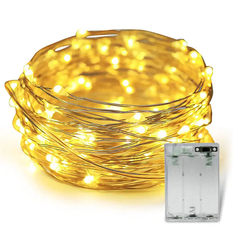 1M 2M 3M 5M 10M Kupferdraht LED Lichterketten Festbeleuchtung Lichterkette für Weihnachtsbaum Hochzeitsfeier Dekoration