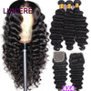 15A Loose Deep Wave Bundle With HD Closure 4X4 5x5 6x6 100% Virgin Brazilian Hair Weave Bundles 3/4 Bundle Deal  8-40" Wholeasle