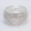 TREAZY Luxury 15 row Rhinestone Full Crystal Bracelet for Women Cuff Bangle Wedding Bridal Gold Silver Color Statement Bracelets