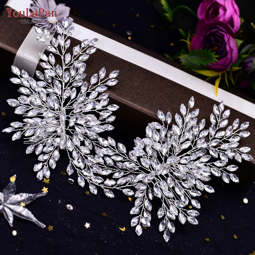 YouLaPan HP238 Bridal Crown Wedding Tiaras and Crown Bridal Tiara Luxury Hair Wedding Accessories Boho Wedding Headband Headwear
