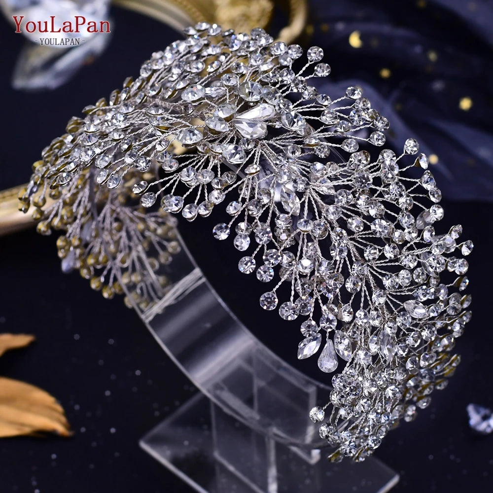 YouLaPan HP238 Bridal Crown Wedding Tiaras and Crown Bridal Tiara Luxury Hair Wedding Accessories Boho Wedding Headband Headwear