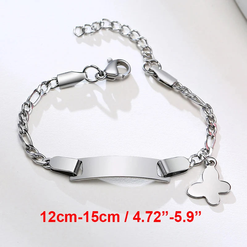 Vnox Personalize Mom Daughter Son Name Bracelets Non Allergy Stainless Steel Baptism Custom Love Baby Gifts Adjustable Jewelry