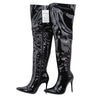 Women Sexy Silver Mirror Thigh High Boots T Show Pointy Toe Club Party Shoes Thin High Heels Over The Knee Long Boots For Women