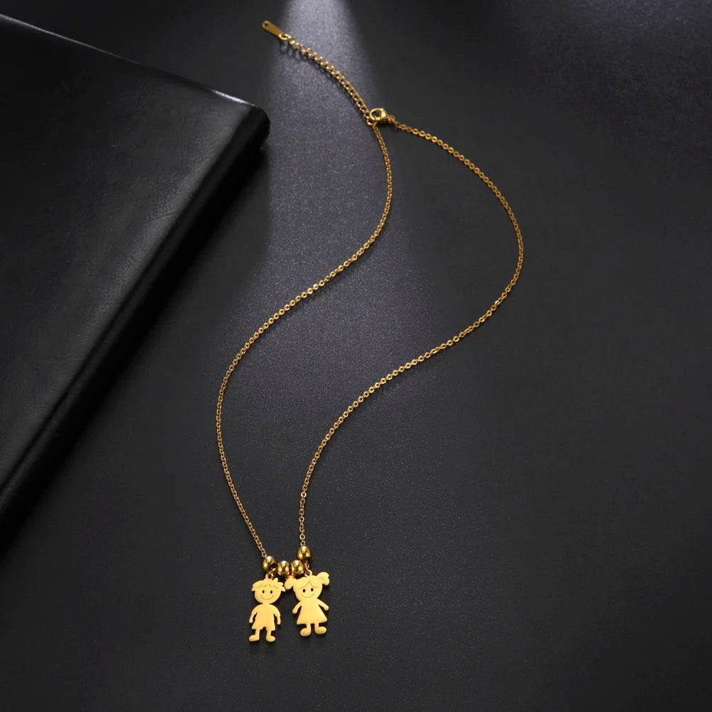 Couple Friend Personalized Necklace Custom Chain Name Mother Father Family Gift For Women Men Stainless Steel Pendant Jewelry