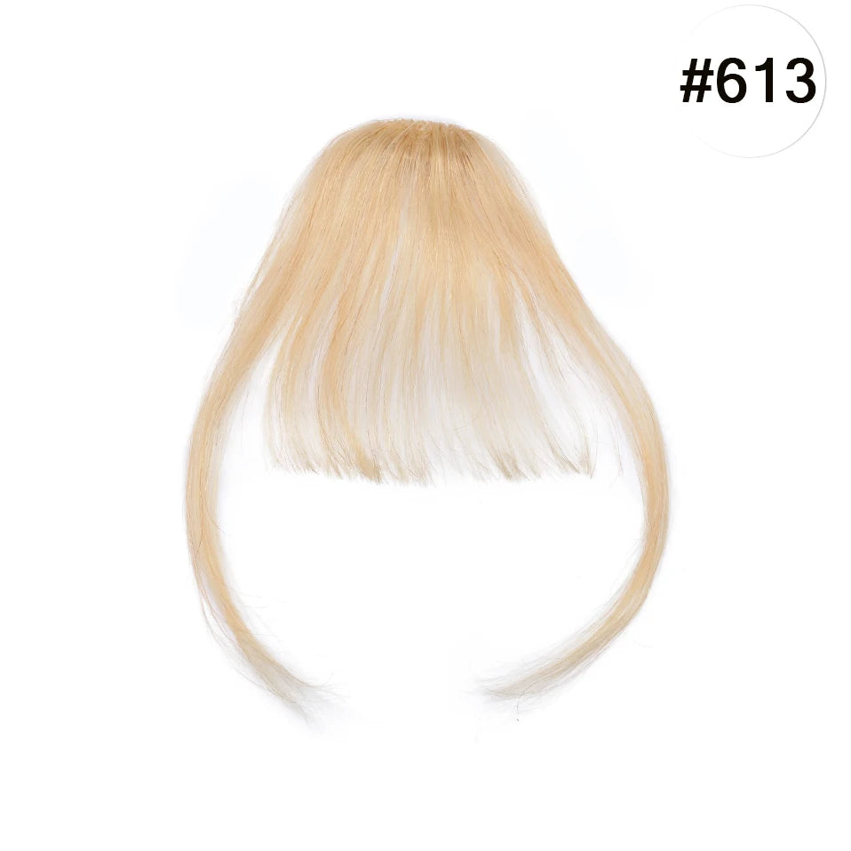 S-noilite 3g Air Bangs Perücke Menschliches Haar Natürliches Schwarzbraun Dünnes Unsichtbares Falsches Haarteil Clip-In Pony Echthaarverlängerung für Frauen