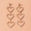 Stonefans Aesthetic Letter Earrings Designer Luxury for Women 2021 Fahsion Jewelry Rhinestone Designer Piercing Heart Earrings