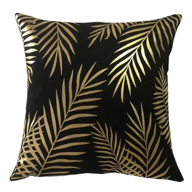 Liebe Schwarz-Weiß-Bräunungs-Kissen Zierkissen Goldfolie Geometrischer Kissenbezug Wohnkultur Sofa Wurfkissen 17*17 Zoll