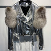 GO BALLISTIC YA Women Leather Jacket With Fur Sleeve Fashion Ladies Crop Jacket