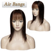 S-noilite 3g Air Bangs Perücke Menschliches Haar Natürliches Schwarzbraun Dünnes Unsichtbares Falsches Haarteil Clip-In Pony Echthaarverlängerung für Frauen