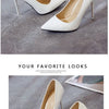 HOT Plus Size 34-44 HOT Women Shoes Pointed Toe Pumps Patent Leather Dress High Heels Boat Shoes Wedding Shoes Zapatos Mujerd76