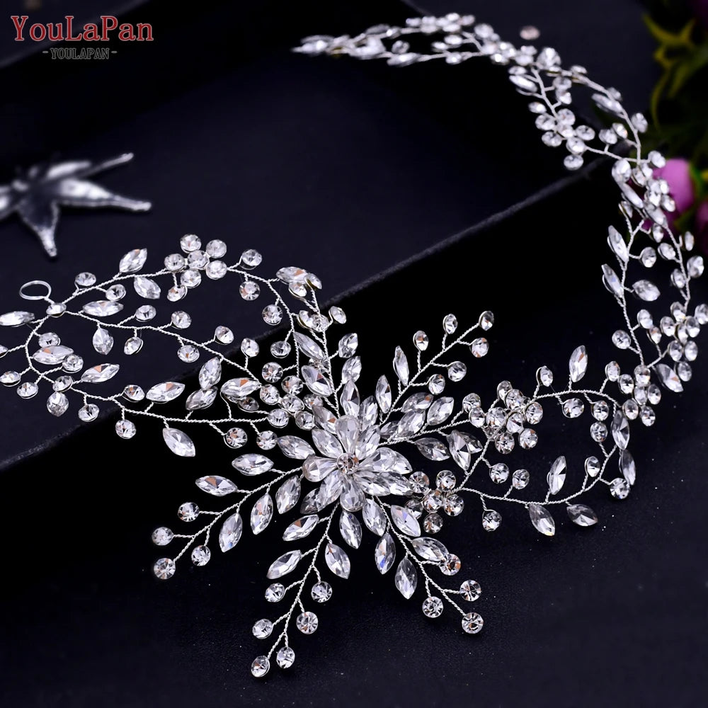 YouLaPan HP238 Bridal Crown Wedding Tiaras and Crown Bridal Tiara Luxury Hair Wedding Accessories Boho Wedding Headband Headwear