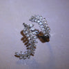 Huitan Graceful Leaves Both End of Open Ring Silver Color Cocktail Party Rings Shine Crystal Zircon Fashion Women Jewelry