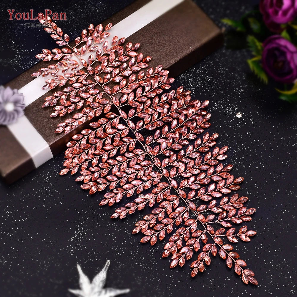 YouLaPan HP238 Bridal Crown Wedding Tiaras and Crown Bridal Tiara Luxury Hair Wedding Accessories Boho Wedding Headband Headwear