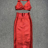 SS2295 Kimshein Gold Stamping Fashion Summer Sexy Bodycon Midi Skirt Set Halter Neck Sleeveless Two Pieces Set