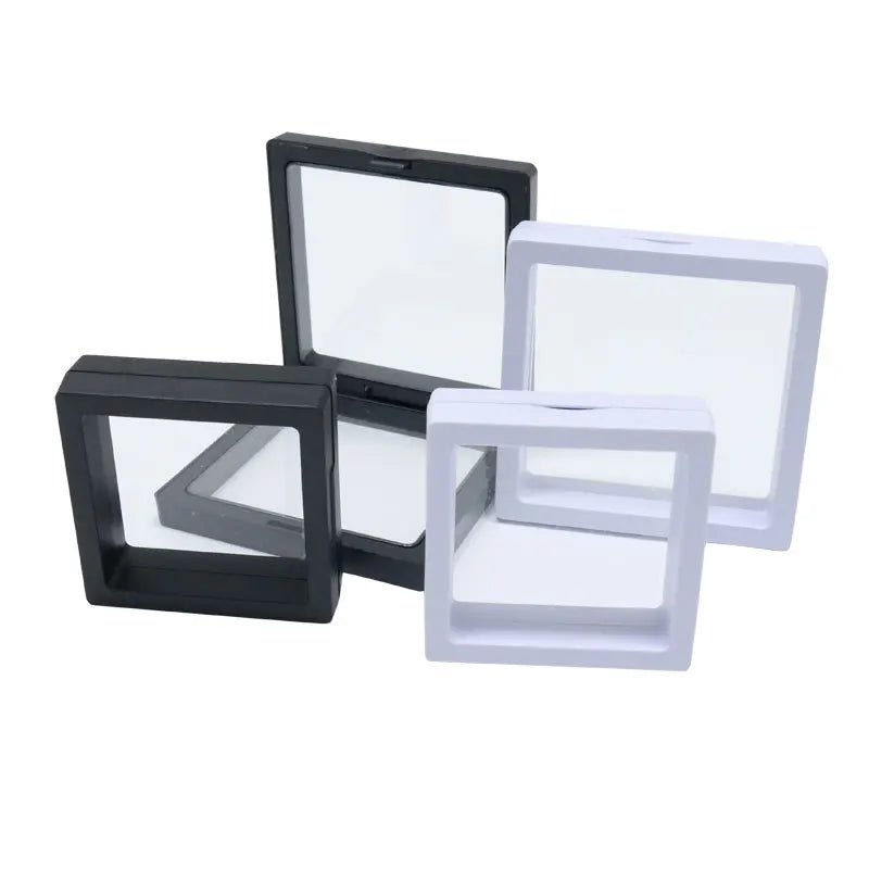 10PCS Plastic 3D Floating Jewelry Display Stands Clear Necklace Bracelet Holder for Gift Shop Storage Organizer Box Wholesale