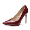 HOT Plus Size 34-44 HOT Women Shoes Pointed Toe Pumps Patent Leather Dress High Heels Boat Shoes Wedding Shoes Zapatos Mujerd76