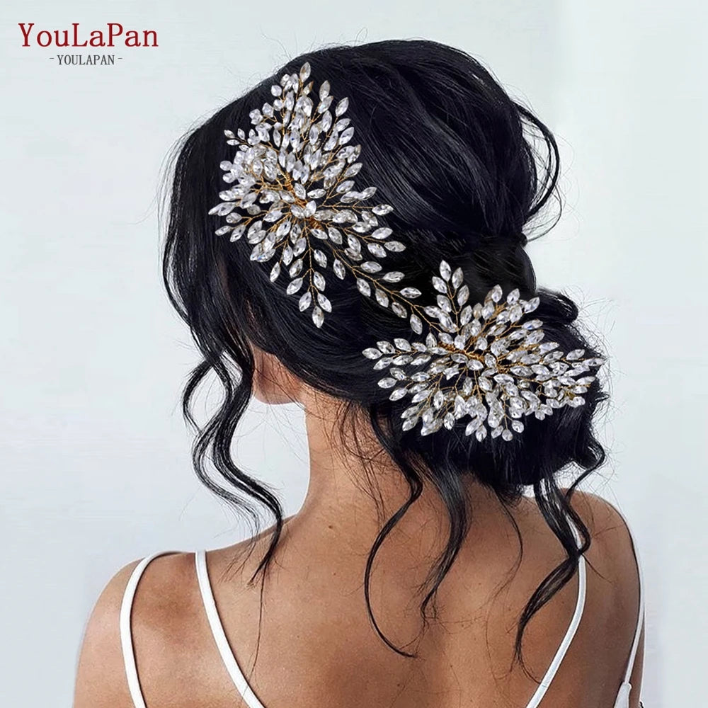 YouLaPan HP238 Bridal Crown Wedding Tiaras and Crown Bridal Tiara Luxury Hair Wedding Accessories Boho Wedding Headband Headwear