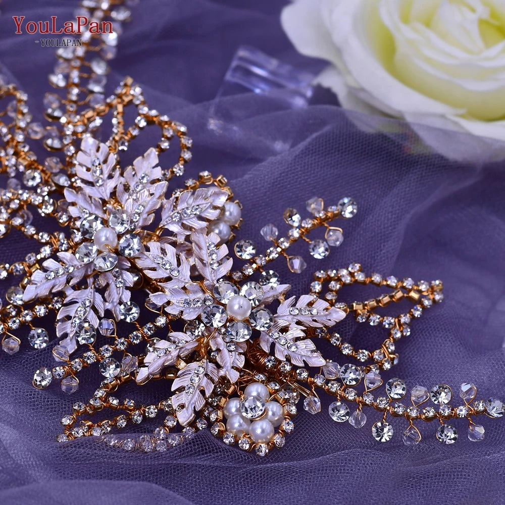 YouLaPan HP238 Bridal Crown Wedding Tiaras and Crown Bridal Tiara Luxury Hair Wedding Accessories Boho Wedding Headband Headwear