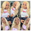 13x4 13x6 360 HD Transparent 613 Lace Frontal Wig Honey Blonde Color Brazilian Raw Body Wave Lace Front Human Hair Wig For Women