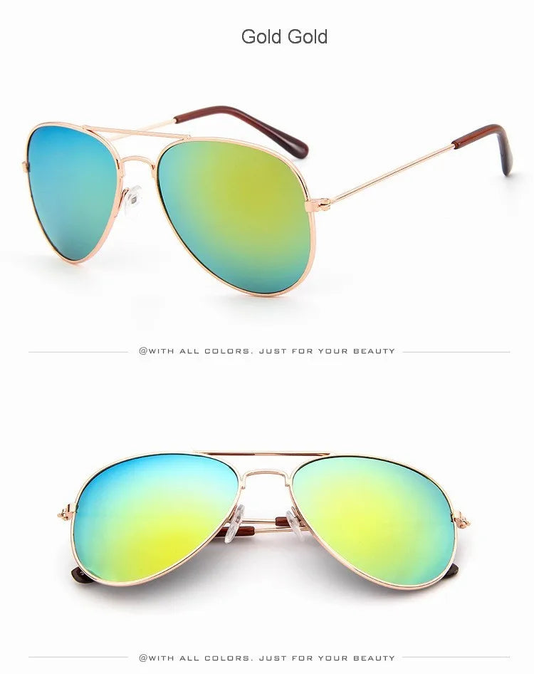 Classic Aviation sunglasses For Boy And Girl Colorful Mirror Pilot Sun Glasses Children Sunglasses Kids Sunglasses Eyewear