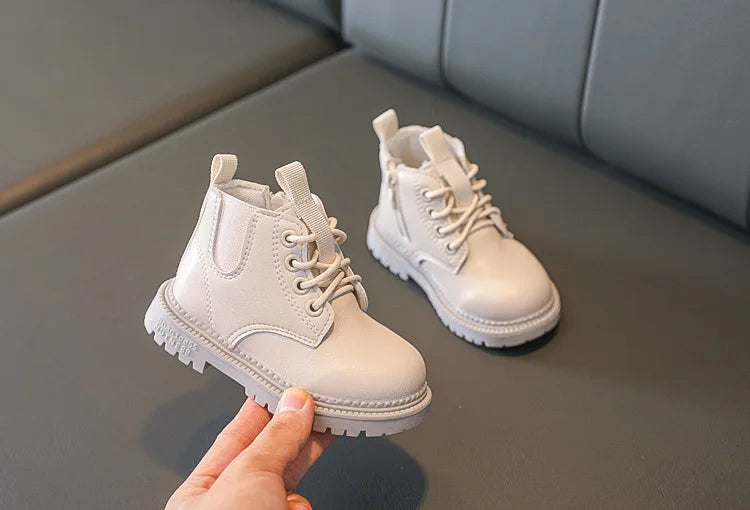 Autumn Winter Kids Boots Warm Plush Boys Toddler Girls Boots Fashion Leather Children Casual Shoes Boys Girls Boots for Kids