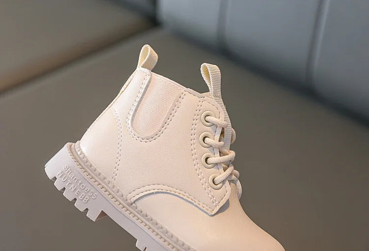 Autumn Winter Kids Boots Warm Plush Boys Toddler Girls Boots Fashion Leather Children Casual Shoes Boys Girls Boots for Kids
